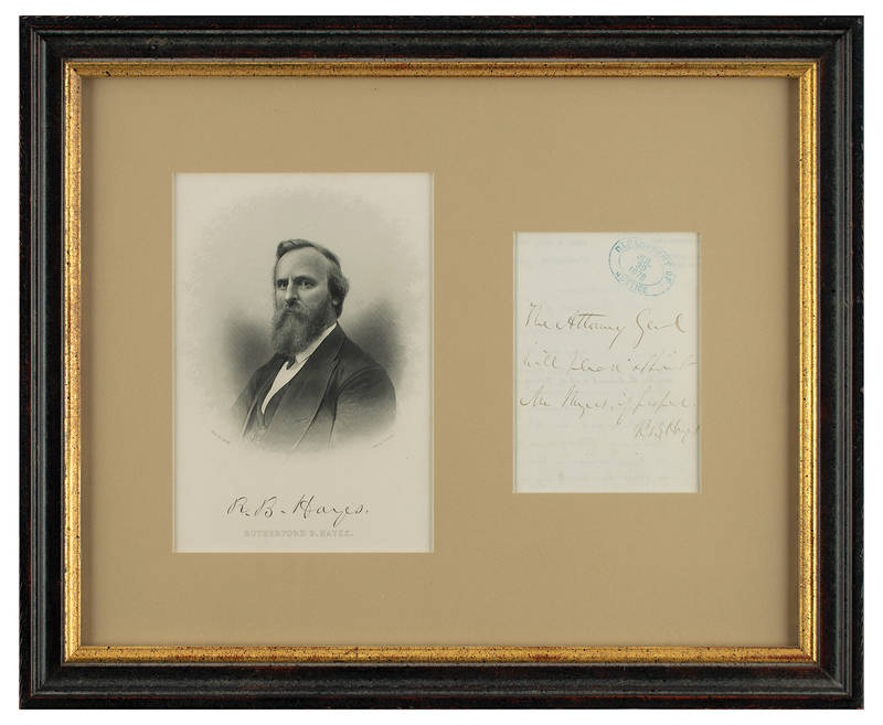 Lot 80 Rutherford B. Hayes Autograph Endorsement Signed as President