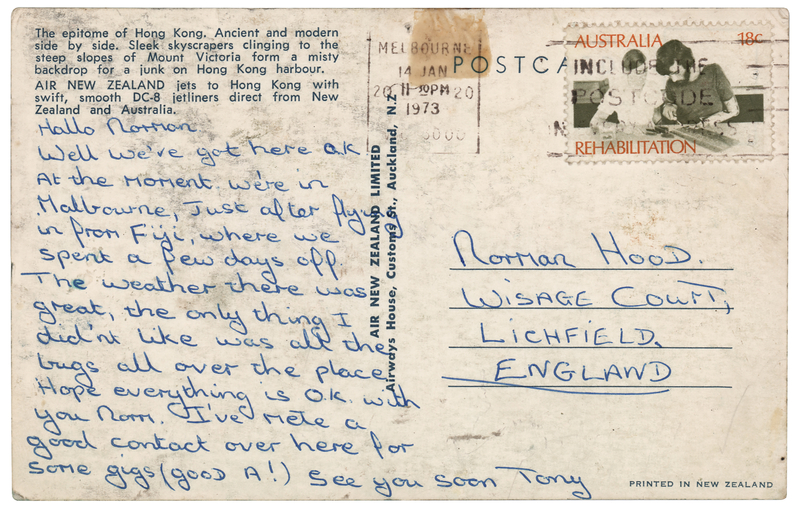 Lot 670 Black Sabbath: Tony Iommi Autograph Letter Signed - The Heavy Metal Legends Tour Australia in Early 1973