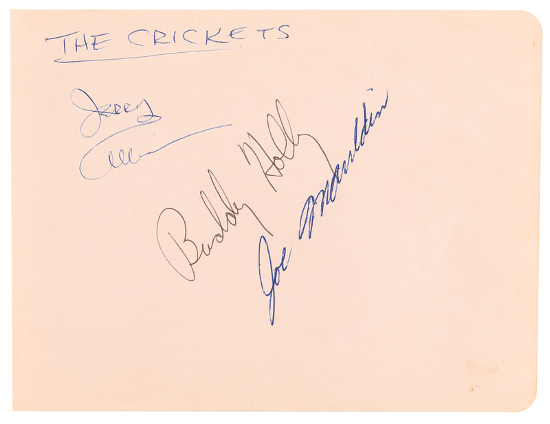 Lot 676 Buddy Holly and the Crickets Signatures (City Hall, Newcastle, on March 6, 1958)