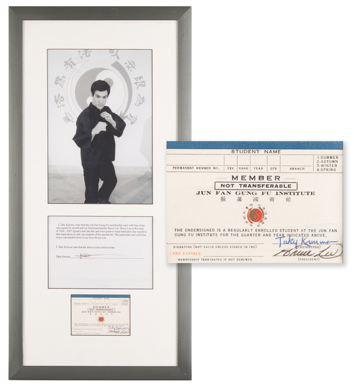 Lot 855 Bruce Lee Signed Membership Card for the First Jun Fan Gung Fu Institute (1966-1967)