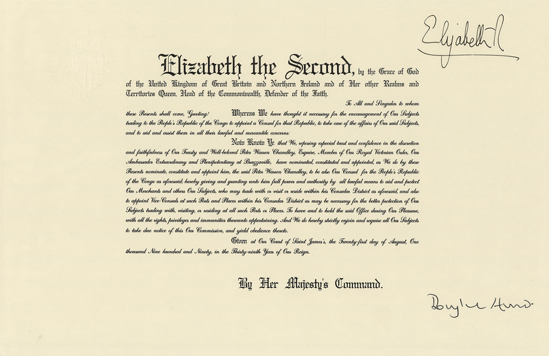 Lot 308 Queen Elizabeth II Document Signed