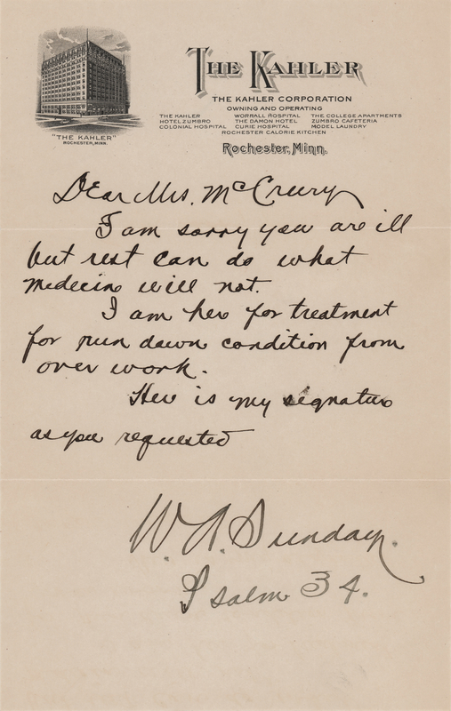 Lot 314 Billy Sunday Autograph Letter Signed