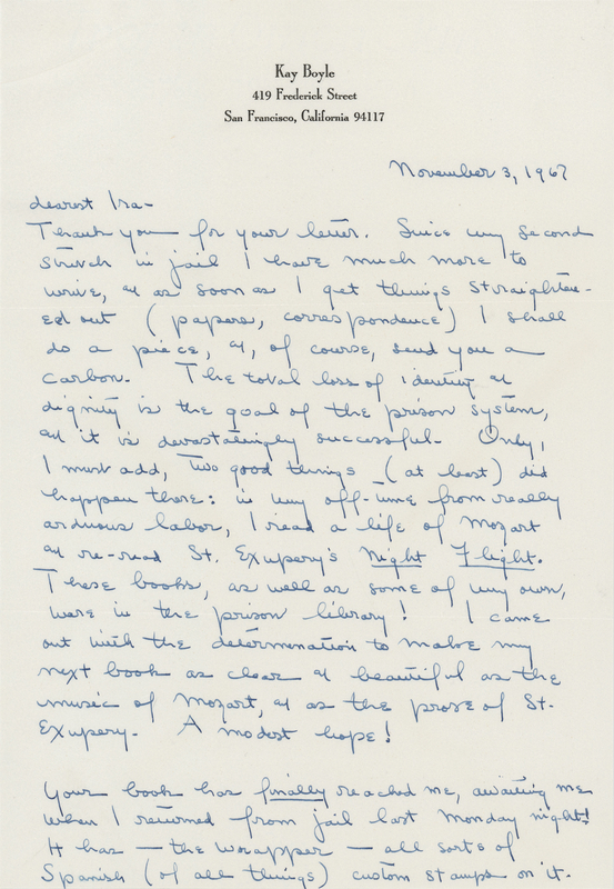 Lot 625 Kay Boyle Autograph Letter Signed