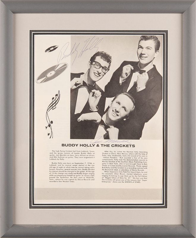 Lot 675 Buddy Holly Signed 1958 'The Big Beat? Program Page