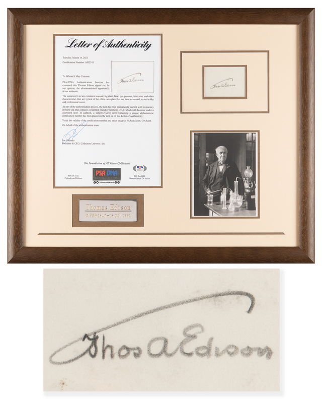 Lot 268 Thomas Edison Signature