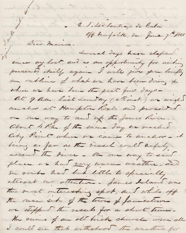 Lot 453 Aaron S. Oberly Autograph Letter Signed on a Union Tour of the Postwar South (June 7, 1865): 