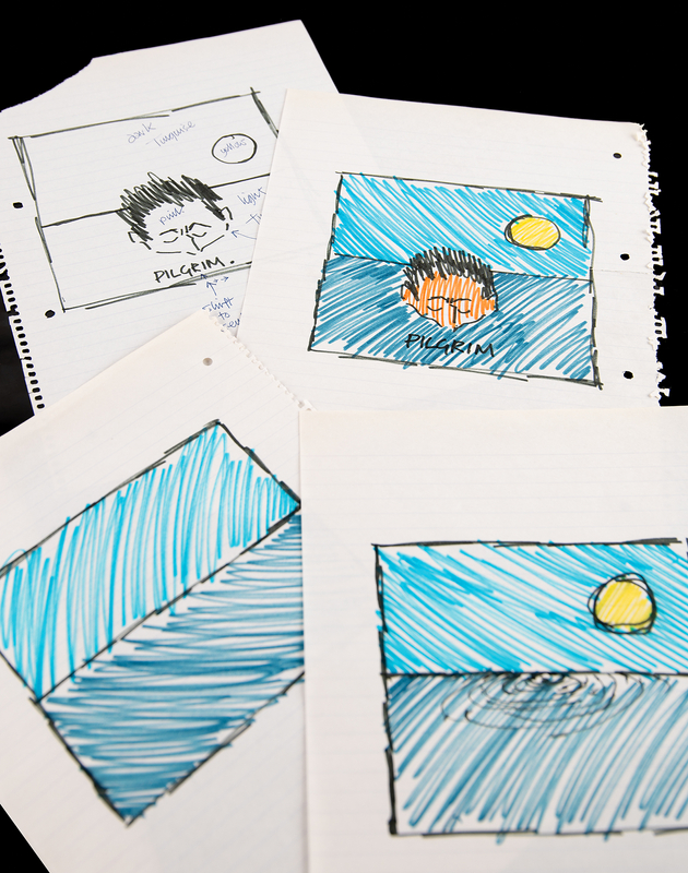 Lot 671 Eric Clapton (4) Original Album Cover Concept Sketches for 'Pilgrim'