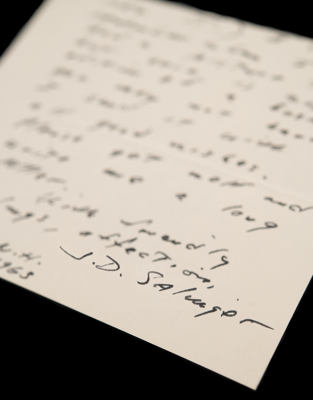 Lot 616 J. D. Salinger Partial Autograph Letter Signed