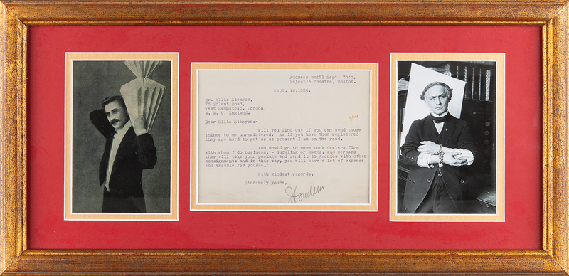 Lot 853 Harry Houdini Typed Letter Signed from Boston's Majestic Theatre During His Final Magic Tour