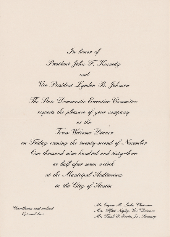 Lot 286 Kennedy Assassination: Texas Welcome Program and Invitation