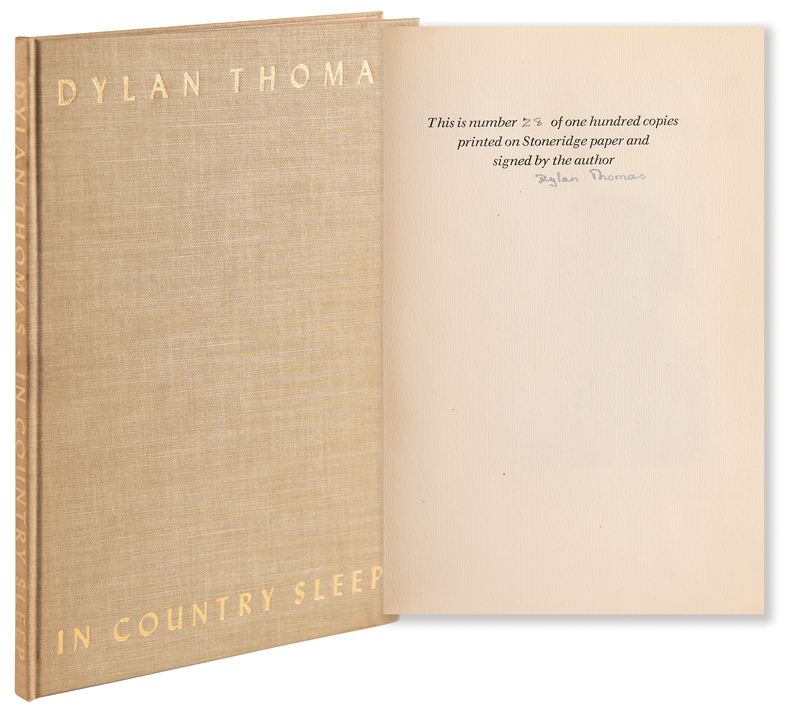 Lot 618 Dylan Thomas Signed Book - In Country Sleep (Ltd. Ed. 28/100)