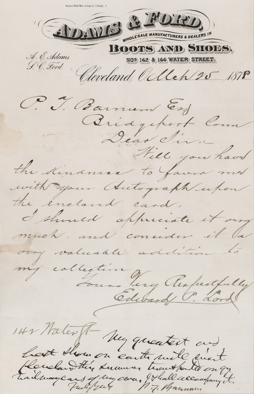 Lot 247 P. T. Barnum Autograph Note Signed - 