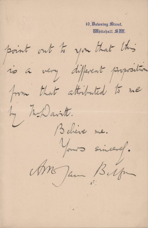 Lot 246 Arthur James Balfour Partial Letter Signed