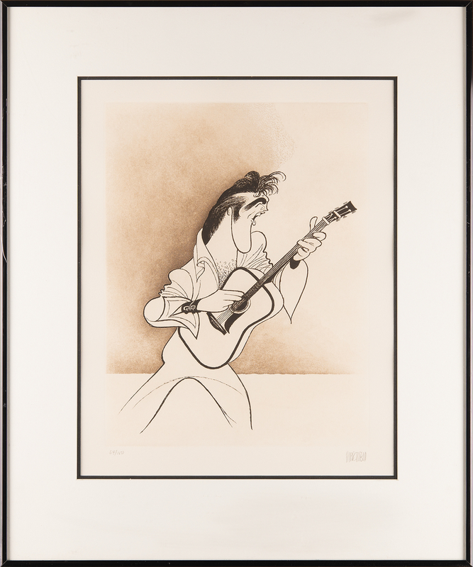 Lot 799 Elvis Presley: Al Hirschfeld Signed Etching (Ltd. Ed. 64/150)