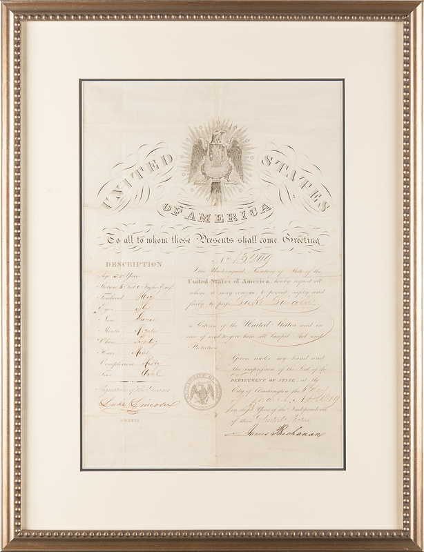 Lot 33 James Buchanan Document Signed as Secretary of State