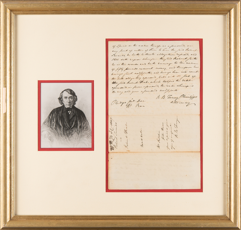 Lot 315 Roger B. Taney Autograph Document Signed Three Times