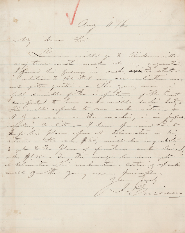 Lot 433 John Ericsson Autograph Letter Signed