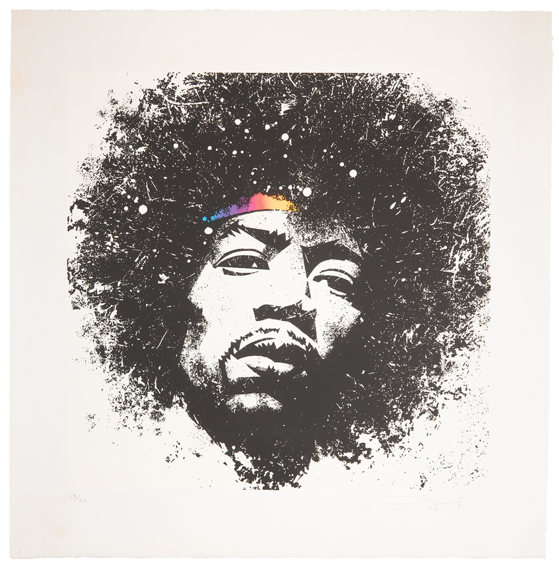 Lot 775 Jimi Hendrix: Mick Haggerty Signed 'Kiss the Sky' Silkscreen Print (Ltd. Ed. #15/60) - 28˝ x 28.25˝