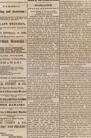 Lot #72 U. S. Grant: The Cleveland Daily Leader from March 5, 1869 - Historic Reports of the Presidential Inauguration - Image 3