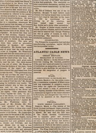 Lot #72 U. S. Grant: The Cleveland Daily Leader from March 5, 1869 - Historic Reports of the Presidential Inauguration - Image 6