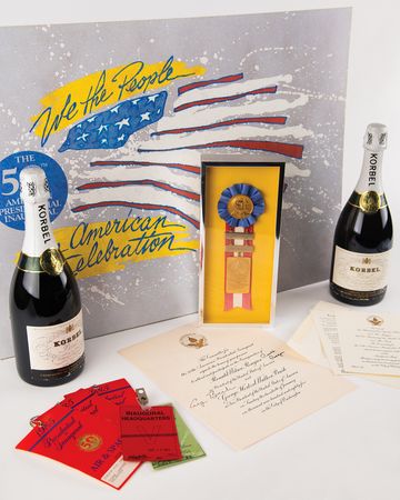 Lot #114 Ronald Reagan and George Bush Signed Inauguration Invitation and Inaugural Gifts/Ephemera - Image 4