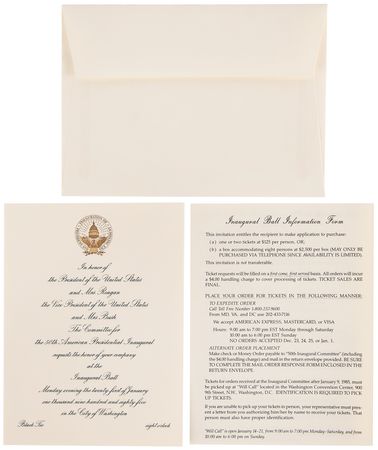 Lot #114 Ronald Reagan and George Bush Signed Inauguration Invitation and Inaugural Gifts/Ephemera - Image 7