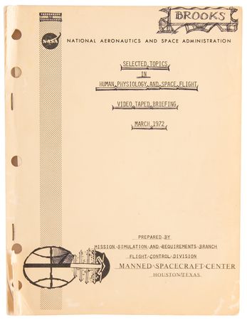 Lot #520 Melvin F. Brooks: NASA Manual - Selected Topics in Human Physiology and Space Flight (1972) - Image 1