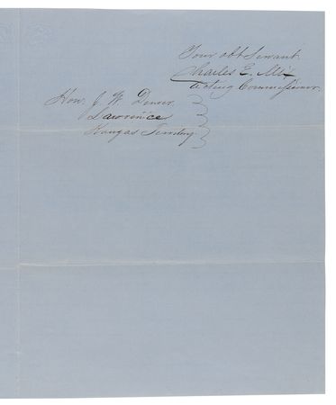 Lot #340 James W. Denver: Charles E. Mix Letter Signed on Settling Indian Lands in the West - Image 2