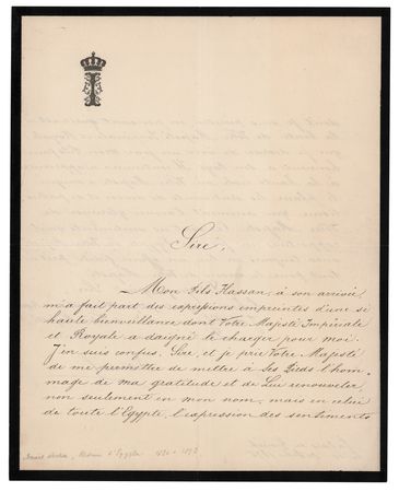 Lot #302 Isma'il Pasha Letter Signed - Image 1