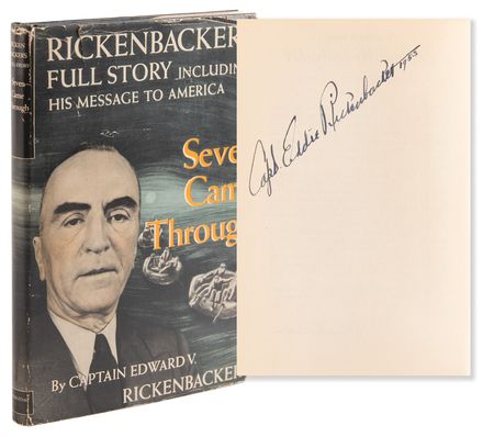 Lot #459 Eddie Rickenbacker Signed Book - Seven Came Through - Image 1