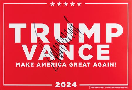 Lot #136 Donald Trump Signed Campaign Sign - Image 1
