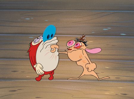 Lot #588 Ren and Stimpy production cel and production master background from The Ren & Stimpy Show - Image 1