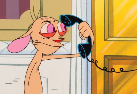 Lot #589 Ren production cel and production master background from The Ren & Stimpy Show - Image 1