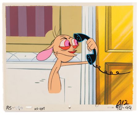 Lot #589 Ren production cel and production master background from The Ren & Stimpy Show - Image 2