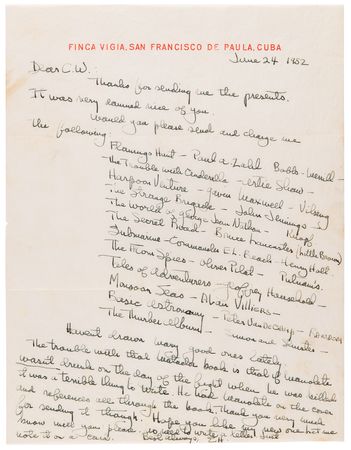 Lot #609 Ernest Hemingway Autograph Letter Signed to a Scribner's Bookseller, Referring to The Old Man and the Sea: 