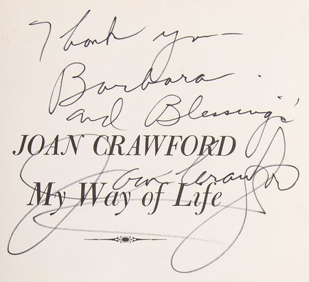 Lot #903 Joan Crawford Signed Book - My Way of Life - Image 2