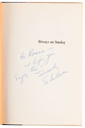 Lot #992 Ed Sullivan Signed Book - Always On Sunday - Image 4