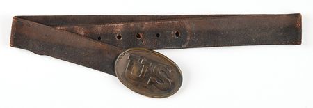 Lot #412 Civil War: Union Infantry Waist Belt and Buckle - Image 1
