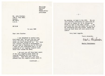 Lot #271 Martin Fleischmann Typed Letter Signed - Image 1