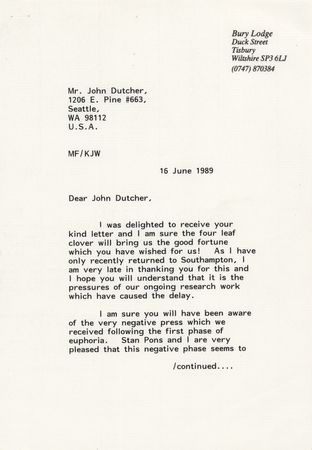 Lot #271 Martin Fleischmann Typed Letter Signed - Image 2