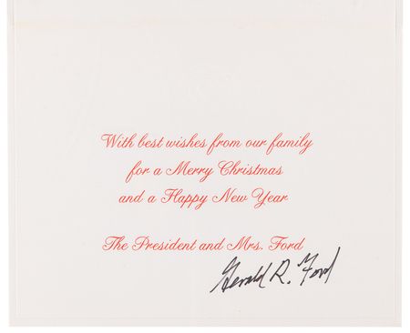 Lot #67 Gerald Ford Signed White House Christmas Card as President (1975) - Image 1