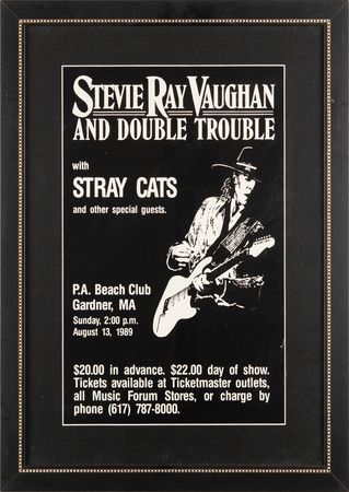 Lot #832 Stevie Ray Vaughan and Double Trouble Original 1989 Concert Poster (Gardner, Massachusetts) - 10.5˝ x 16.25˝ - Image 1