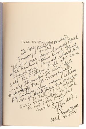 Lot #1001 Ethel Waters Twice-Signed Book - To Me It's Wonderful - Image 2