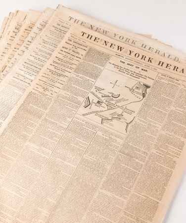 Lot #410 Civil War: (9) Issues of the New York Herald (January–June 1861) - Image 1