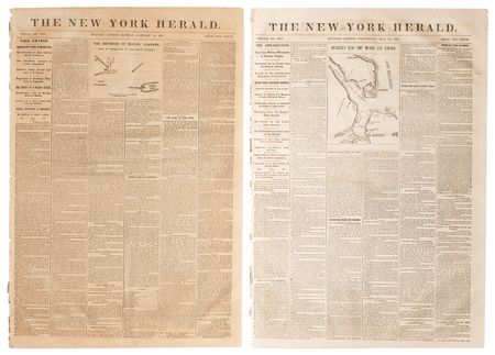Lot #410 Civil War: (9) Issues of the New York Herald (January–June 1861) - Image 3
