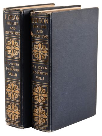 Lot #201 Thomas Edison Twice-Signed Book Set - Edison: His Life and Inventions - Image 2