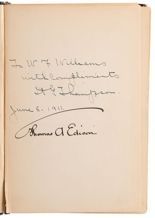 Lot #201 Thomas Edison Twice-Signed Book Set - Edison: His Life and Inventions - Image 3