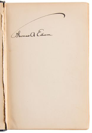 Lot #201 Thomas Edison Twice-Signed Book Set - Edison: His Life and Inventions - Image 4