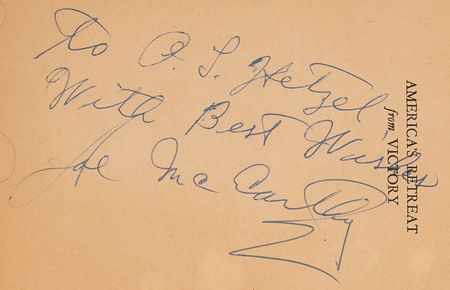 Lot #298 Joseph McCarthy Signed Book - America's Retreat from Victory: The Story of George Catlett Marshall - Image 2