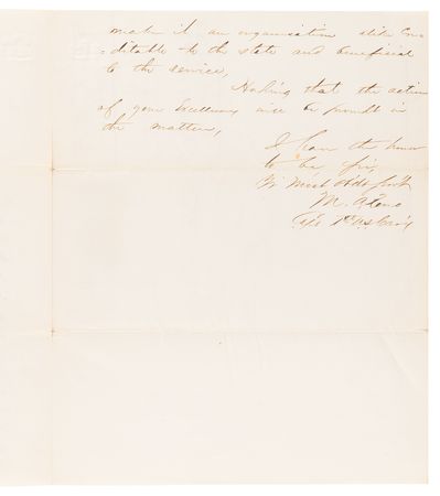Lot #458 Marcus A. Reno Civil War-Dated Autograph Letter Signed to Governor Horatio Seymour, Requesting a Promotion - Image 2
